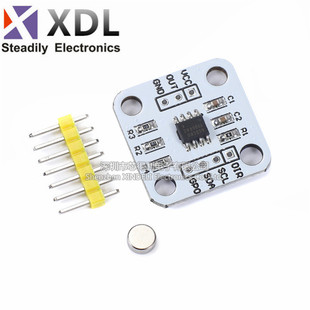AS5600磁编码器 磁感应角度测量传感器模块 12bit高精度 送磁铁