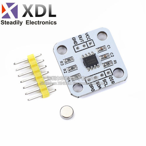 AS5600磁编码器 磁感应角度测量传感器模块 12bit高精度 送磁铁