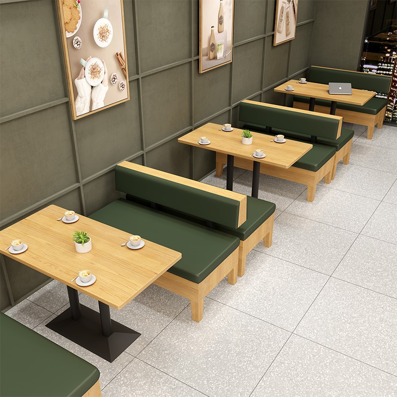 咖啡厅沙发主题餐厅靠墙卡座餐饮品水吧西餐厅餐吧奶茶店桌椅实木