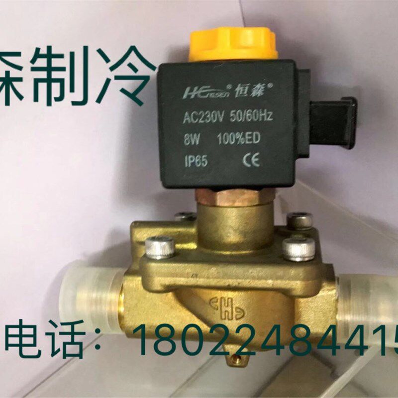 恒森卡式电磁阀冷库空调热泵二通电磁阀螺口焊口制冷机阀门配件