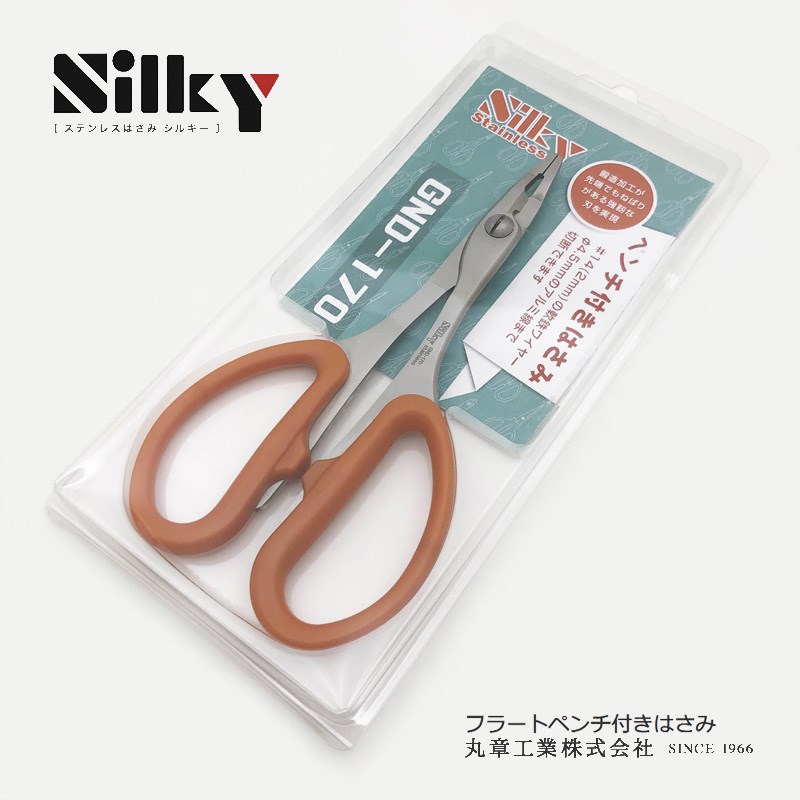 日本丸章SILKY不锈钢插花铁丝剪GND170 花艺软铁丝剪刀钳子多用剪
