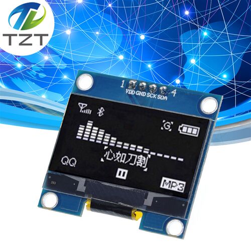 1.3寸液晶屏 蓝色 白色 I2C IIC通信 12864 OLED显示屏模块 4针