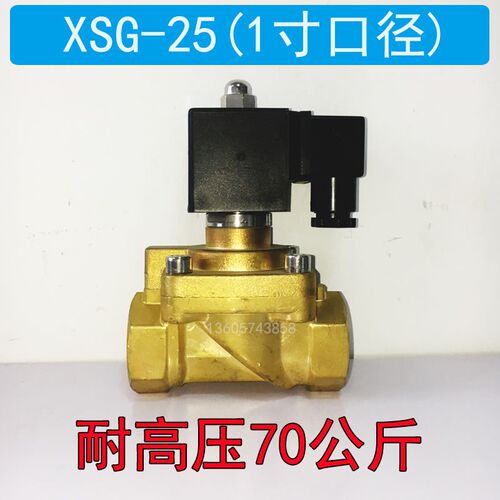 1寸7MPA高压缩空气电磁水阀气阀 XSG-25常闭电磁阀 220V 24V