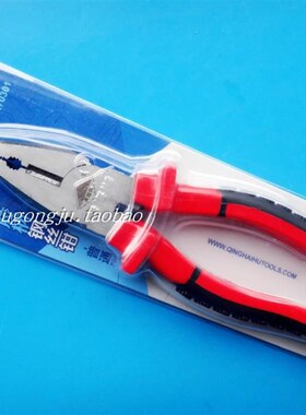 青海湖工具双色柄钢丝钳8寸老虎钳多功能万用平口钳家用手钳红柄