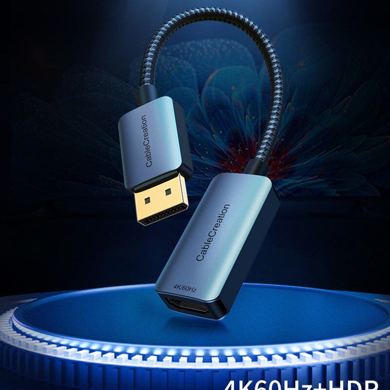 电脑to连接电视显示器屏接口母4k60hz清HDR大dp转hdmi2.0转接器