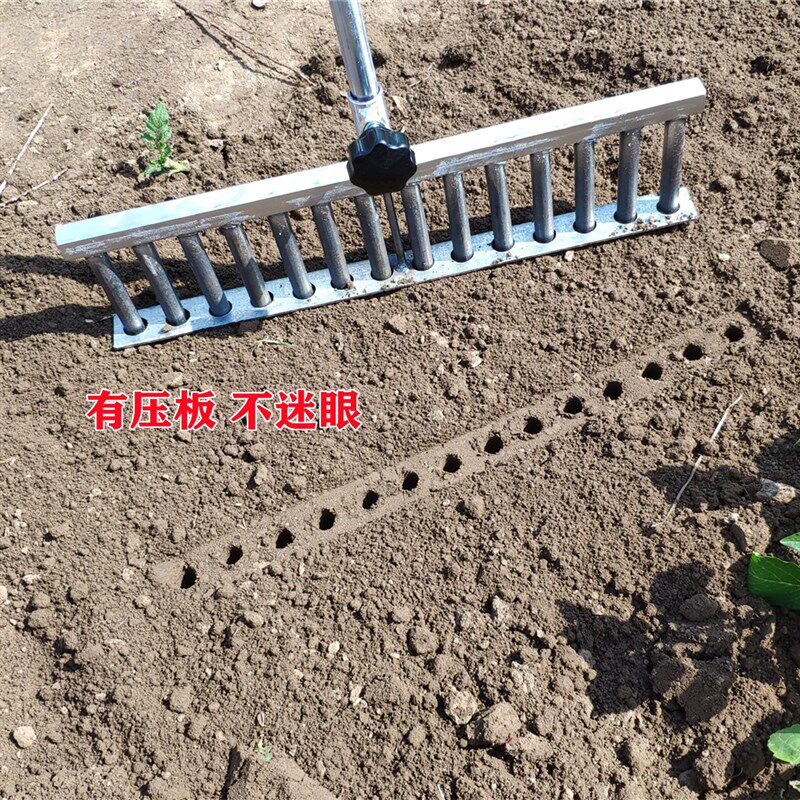 栽葱大葱插子带压板打坑不迷眼实心粗铁筋齿距均匀高产种菜农具