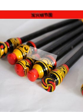 凉山彝族漆器发簪实木民族特色风格小勺子发簪饰品红黄黑1支包邮