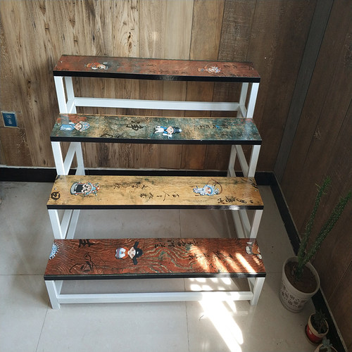 加宽梯形铁艺置物架花店花架手捧花多层多肉花盆阶梯式盆栽植物架