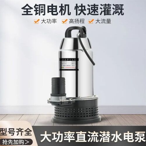 德国进口农用灌溉直流潜水泵浇菜12V24V48V60V家用直流泵电瓶电动
