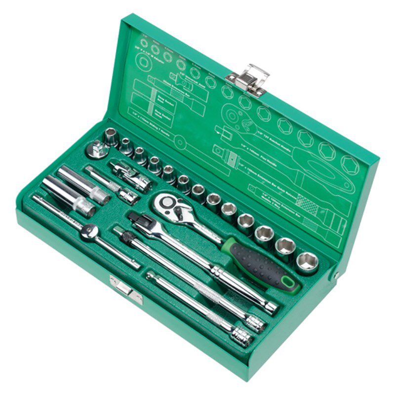 正品台湾宝工 SK-22301M 机修汽修工具组套 23件套筒/棘轮扳手