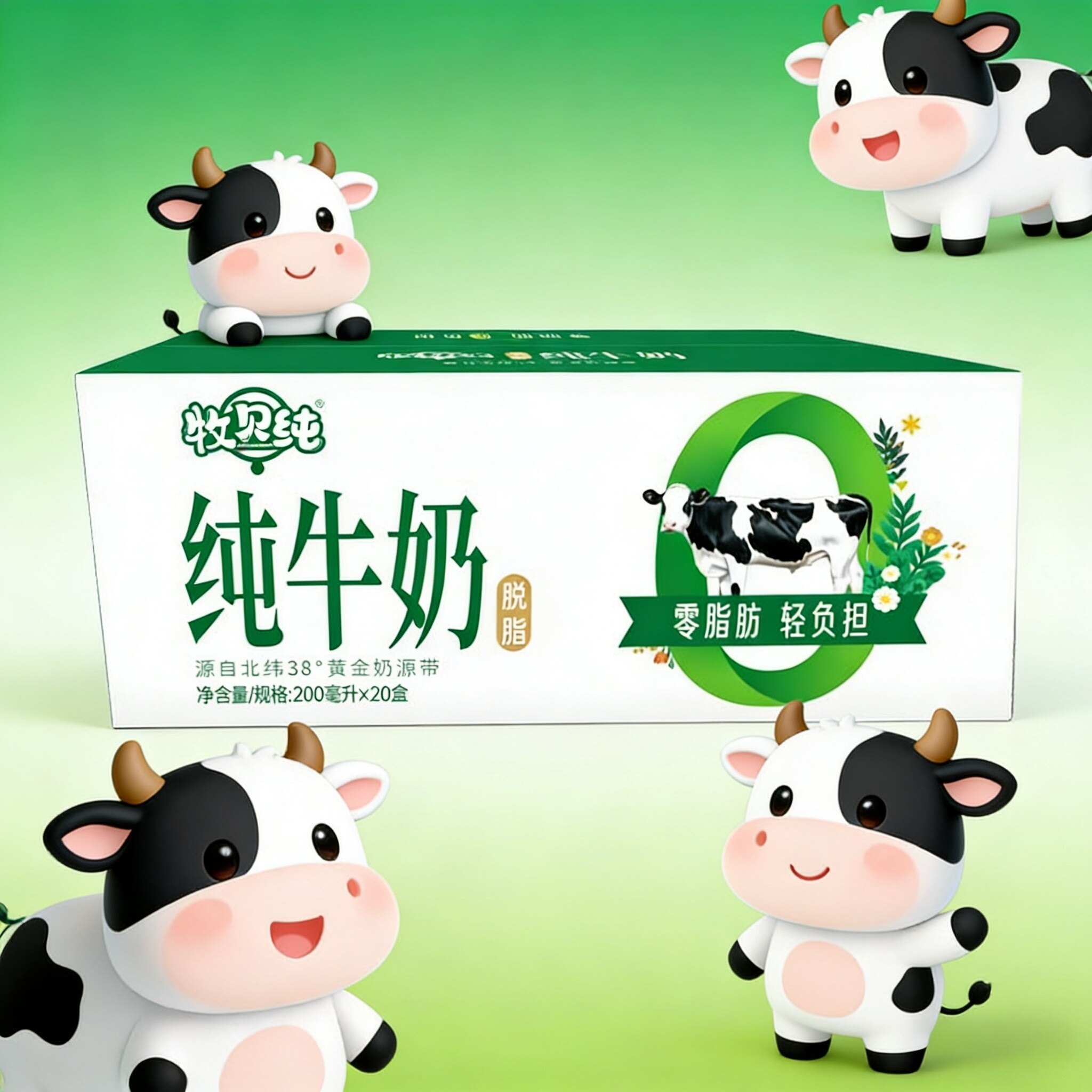 牧贝纯0脂纯牛奶早餐纯牛奶