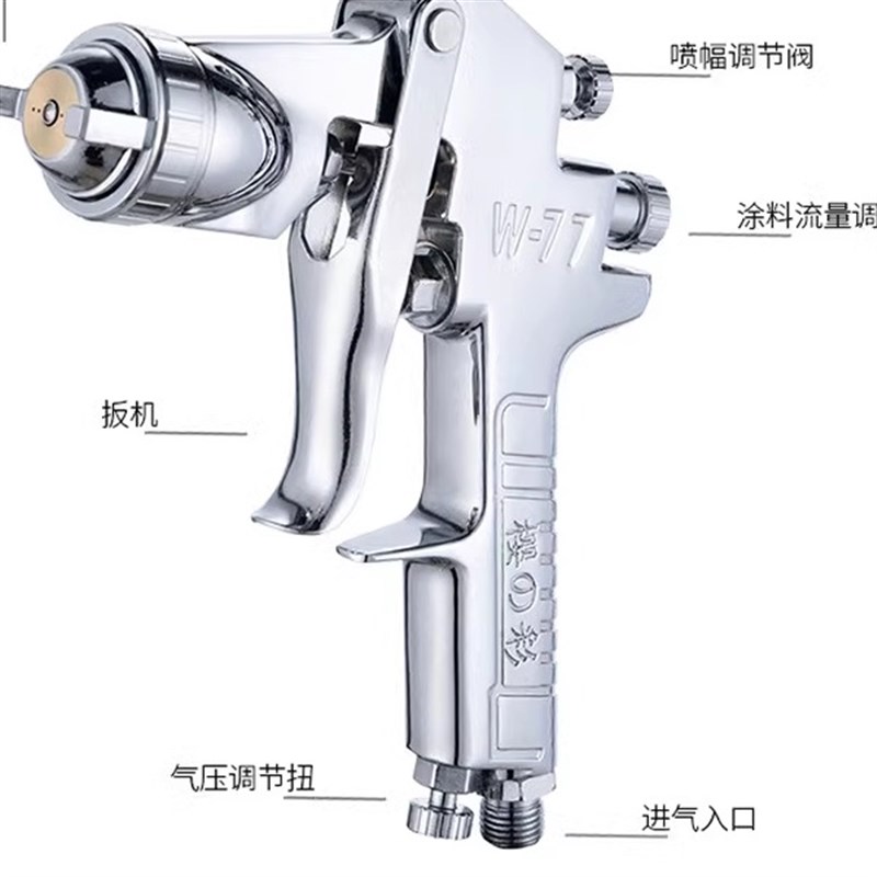 进口樱彩w-71S上下壶汽车油漆喷枪W-77G乳胶漆喷漆枪气动喷涂工具