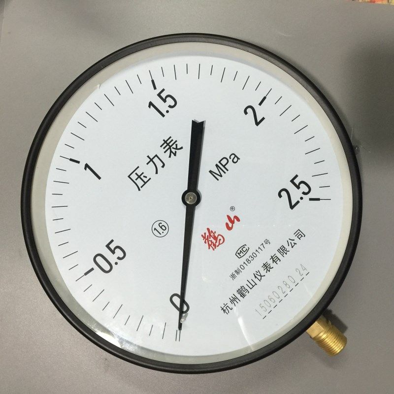 弹簧管锅炉压力表 Y250 0.6/1/1.6/2.5MPa 杭州鹳山仪表Y-200