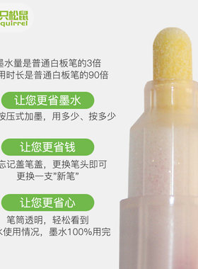 雅谷成膜白板笔教师用可擦水性笔红蓝黑大号可加墨水写字板彩色笔