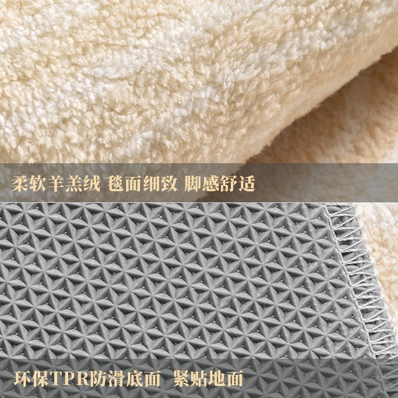 儿童房间床边地毯女孩卧室可爱卡通毛绒脚垫主卧床前长条加厚地垫
