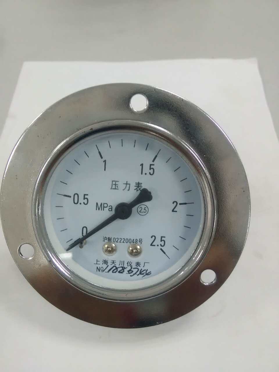 轴向压力表卧式侧装气压表 Y-60ZT带边面板水压 气压上海天川仪表