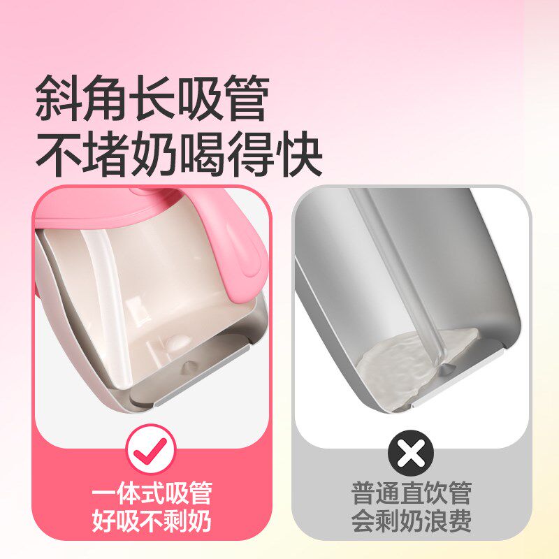 儿童直吸牛奶杯宝宝1一2-3岁以上外出直饮吸管喝奶瓶陶瓷保温水杯