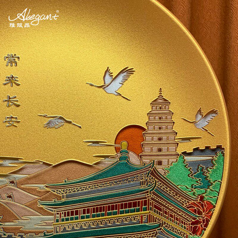 雅琅晶西安旅游文创摆件中国特色工艺办公室客厅商务开业纪念品