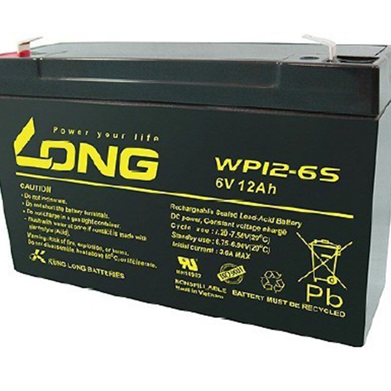 现货LONG广隆WP12-6 6V12AH通信设备诶/应急电源/玩具车用蓄电池