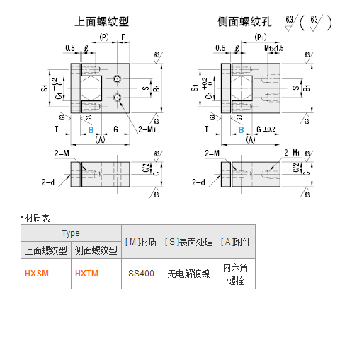 六角形支柱用夹子固定块HXSM HXTM 六角棒固定夹 棱形固定夹