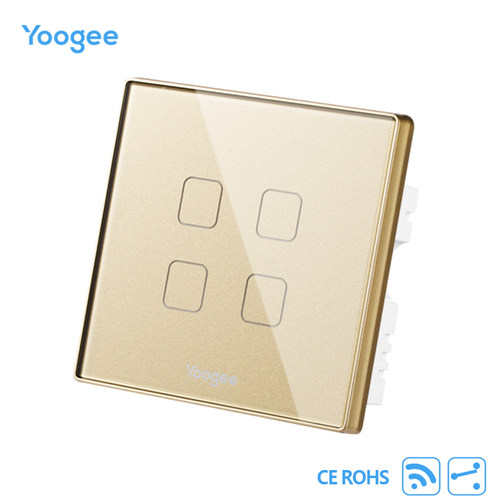 yoogee优阁智能触摸开关遥控面板86型零火线单接收四开兼容博联