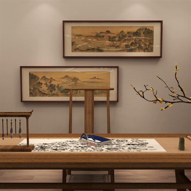 米亦堂x恽寿平 湖山春暖图新中式仿古风山水国画书房茶室玄关挂画