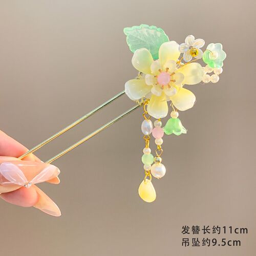 古风儿童发簪头饰女童汉服流苏步摇簪子中国风马面裙盘头发钗发饰