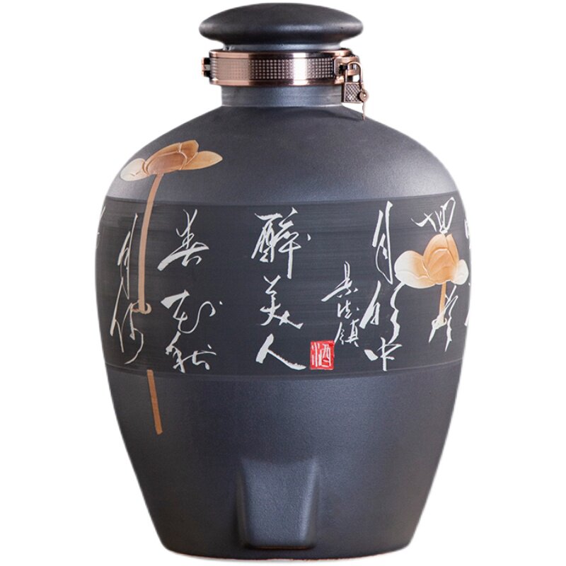 景德镇陶瓷酒坛子 土陶酒缸 藏酒罐 白酒瓶 10斤50斤送礼家用复古