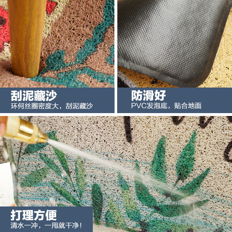 卡通可爱入户门地垫门口脚垫防滑丝圈进门创意厨房卧室小地毯定制