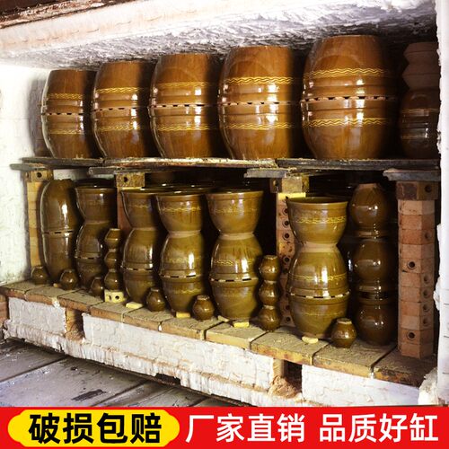 土陶睡莲缸庭院户外造景特大号老式腌菜水缸养鱼乌龟缸金鱼荷花缸