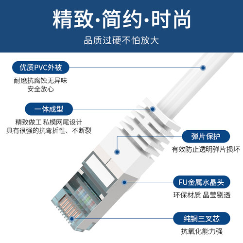 六类网线10m15m20米超五类室外电脑宽带路由器网络线家用高速千兆