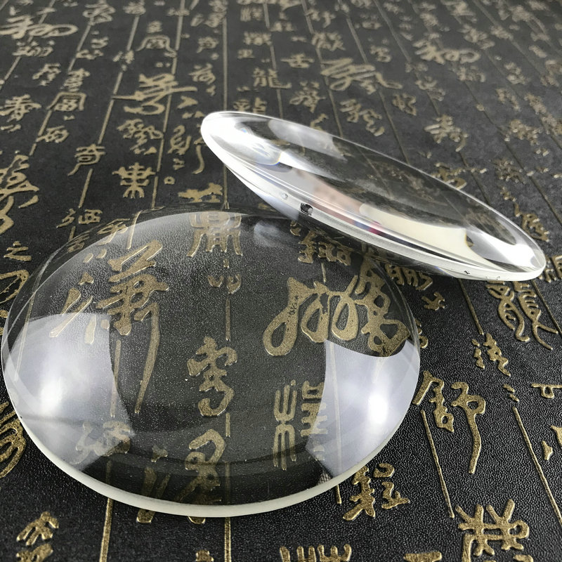 单面凸10倍高清玻璃放大镜片120mm大镜面白玻凸透镜物理实验聚焦