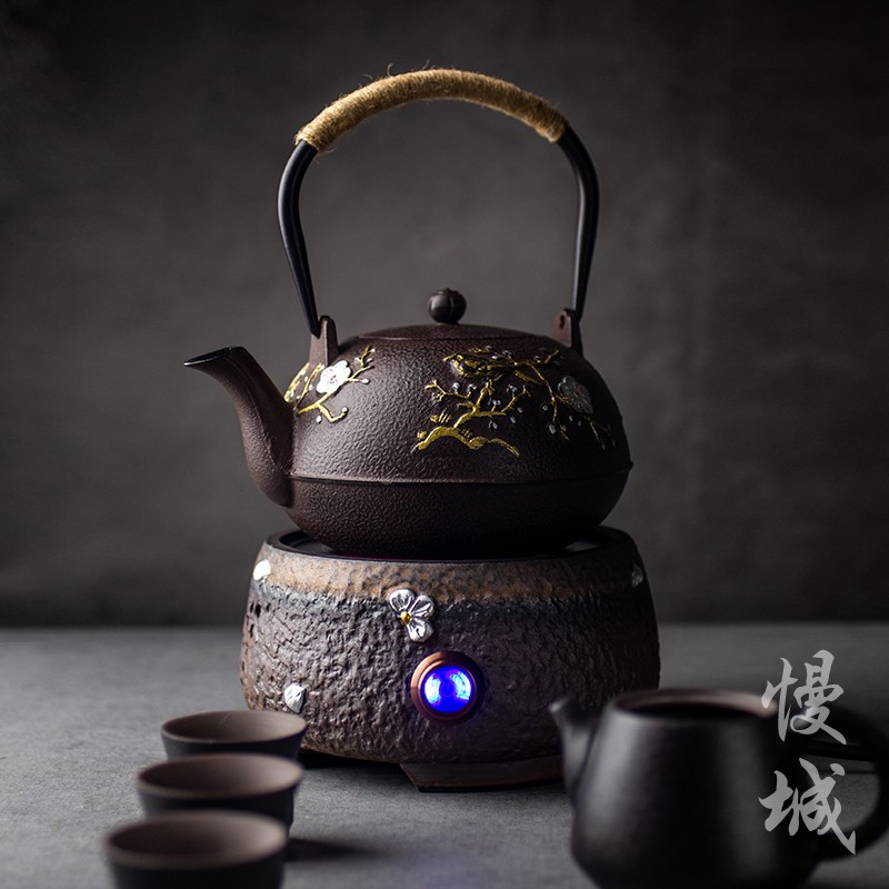慢城 铁壶铸铁壶泡茶壶茶具套装 煮茶器粗陶电陶炉大号烧水壶家用