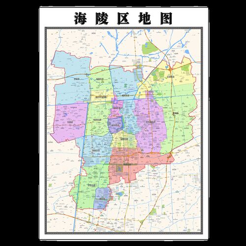 海陵区地图1.15m泰州市家用折叠高清办公室书房装饰画墙贴包邮
