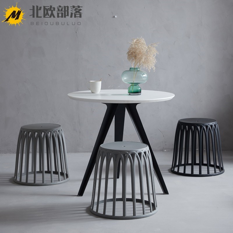 网红小茶几组合圆形简约时尚休闲北欧塑料储物筐客厅卧室沙发边几