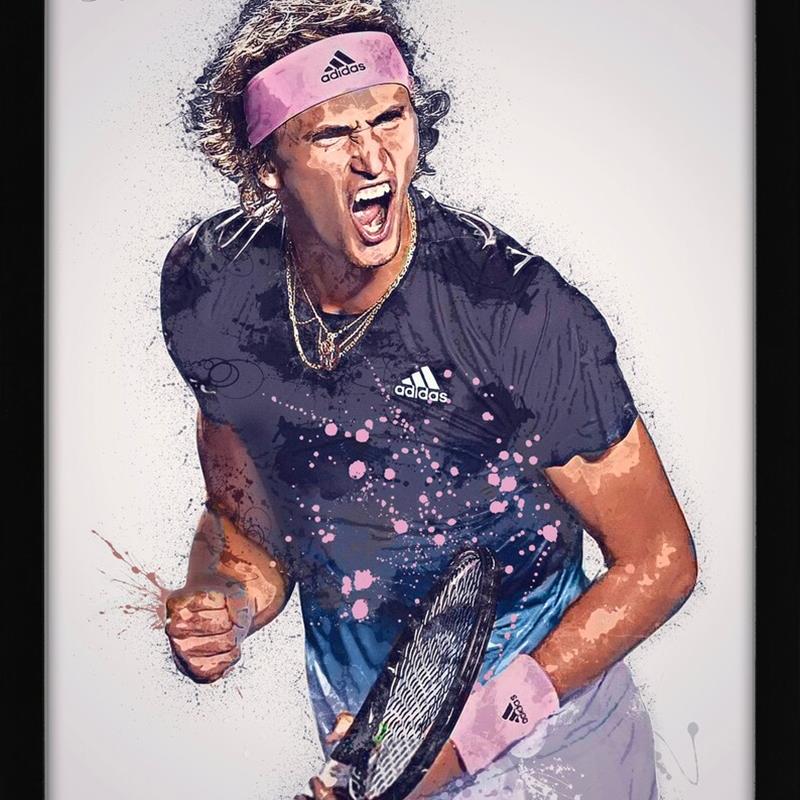装饰画有框画挂画墙壁版画网球体育纳达尔费德勒体育馆健身TENNIS