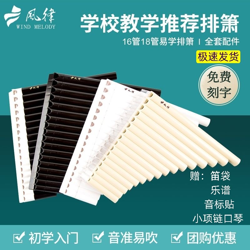 风律牌易学排笛16管18管学生教学专用排箫初学者入门C调排笛乐器