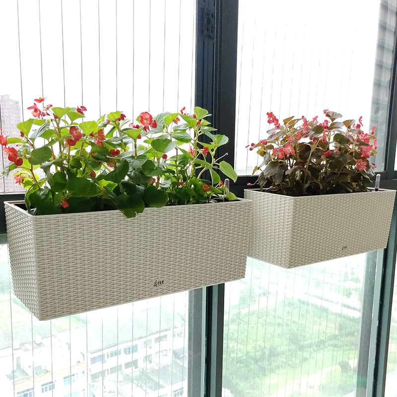 阳台窗台花架窗沿挂式花盆长方形窄长条花槽窗户卡槽挂钩悬挂挂架
