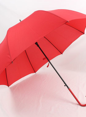 雨中想你长柄雨伞大红色超拱形公主纯色超轻细杆简约Y自动新娘伞