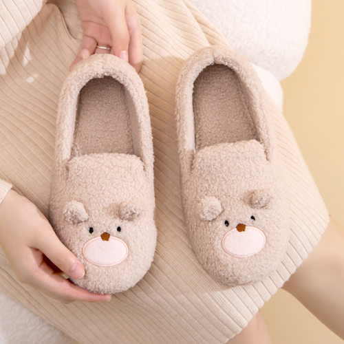34月份孕妇产h妇家居家防滑软底月子鞋大码秋冬季薄款棉拖鞋女毛