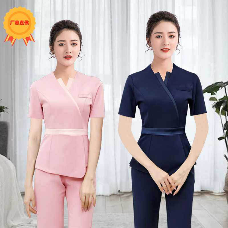 美容师工作服女高端医美皮肤管理养生馆足浴技师服美X容院春夏套