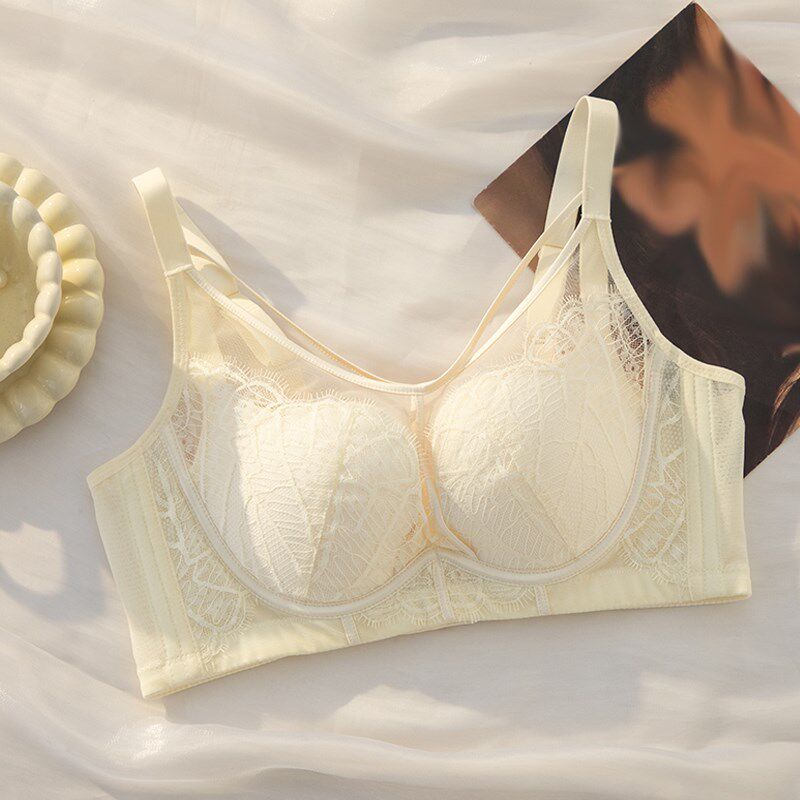 内衣女大胸显小瘦调整型聚拢x夏季薄款软钢圈收副乳防下垂文胸套