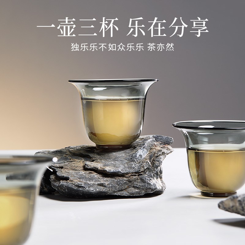 哲品龙年派杯耐热玻璃功夫茶具套装茶水分离一壶三杯商务礼盒送礼