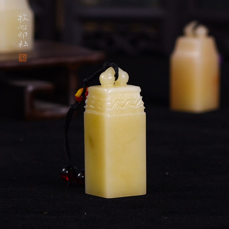 寿山石小钮印章石料芙蓉石姓名篆刻章料闲章鸡血高山石1.5-1.9cm