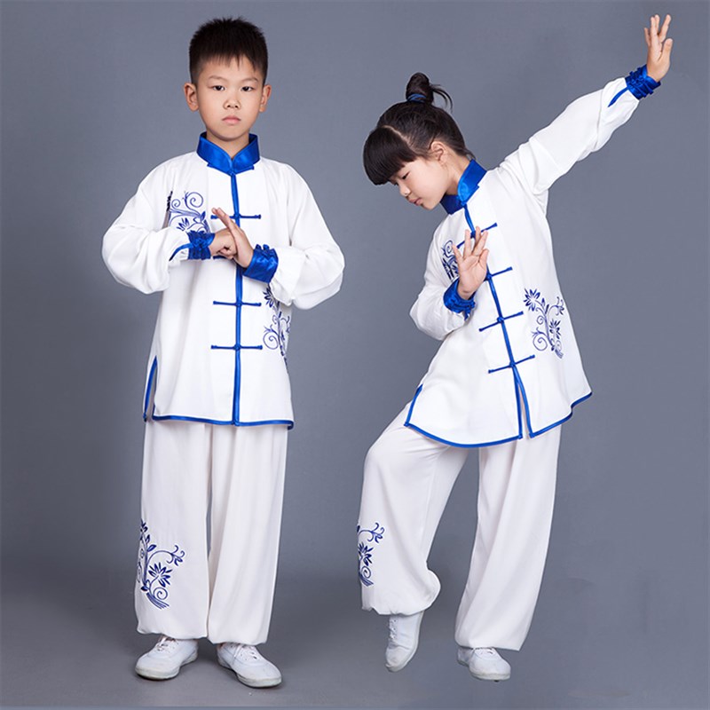 学生太极服节g日武术表演服女太极拳练功服男童学生少儿太极扇比