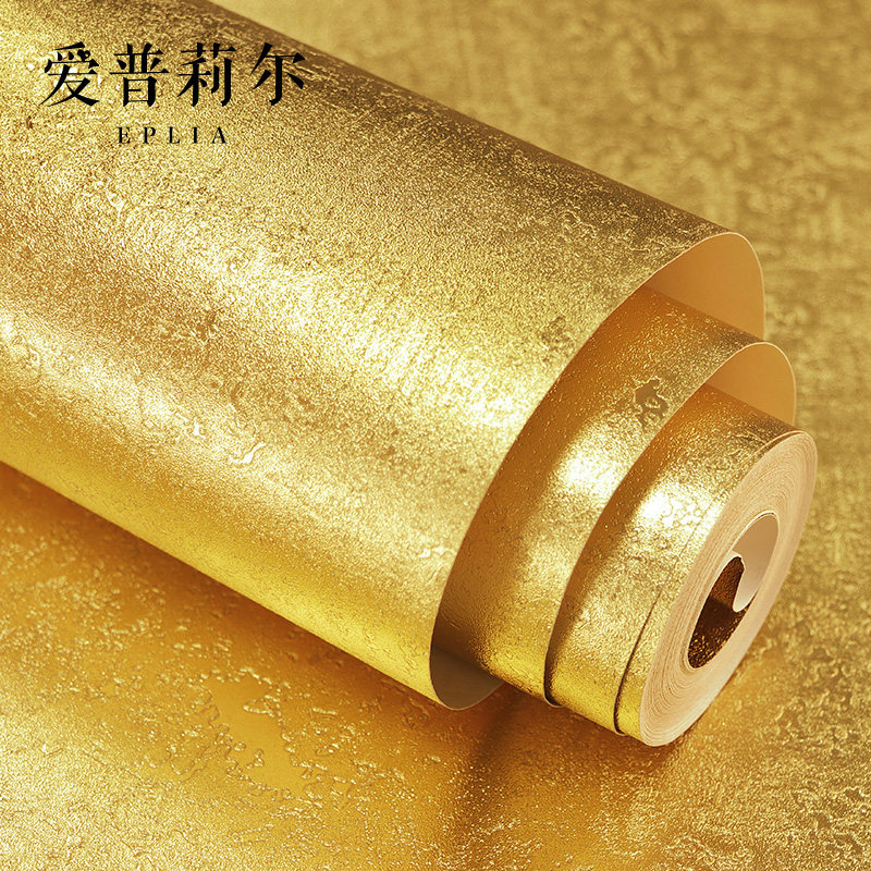 金箔金黄色墙纸金k色ktv酒吧天花板欧式吊顶佛堂背景壁纸店铺装修