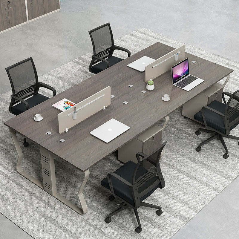【新品】职员办公桌简约现代4z人位工作位员工桌屏风桌椅办公家具