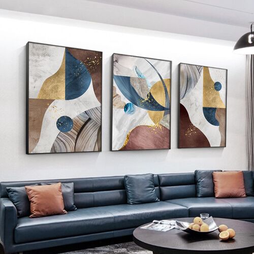 现代简约抽象客厅装饰画沙t发背景墙壁画玄关挂画样板间几何格调