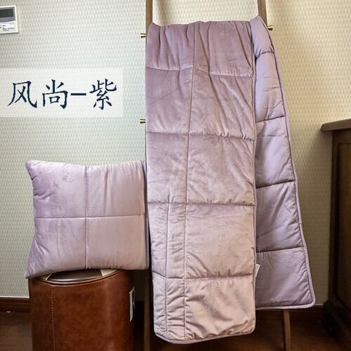 纯色两用午休抱枕被办公汽车沙发折叠靠垫被子毛毯U可折叠二合一