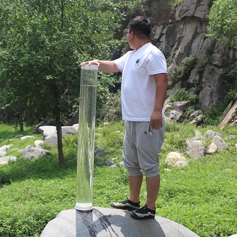 超高深桶圆柱形细高塑料水桶透明防水测试桶细长亚克力桶特大加厚